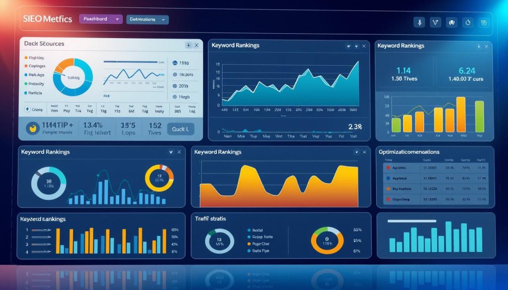 SEO metrics and recommendations.