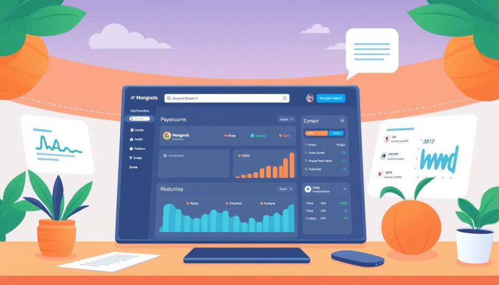 Mangools dashboard highlighting its keyword research features.