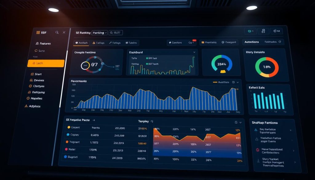 SE Ranking dashboard, highlighting its key features and user interface.
